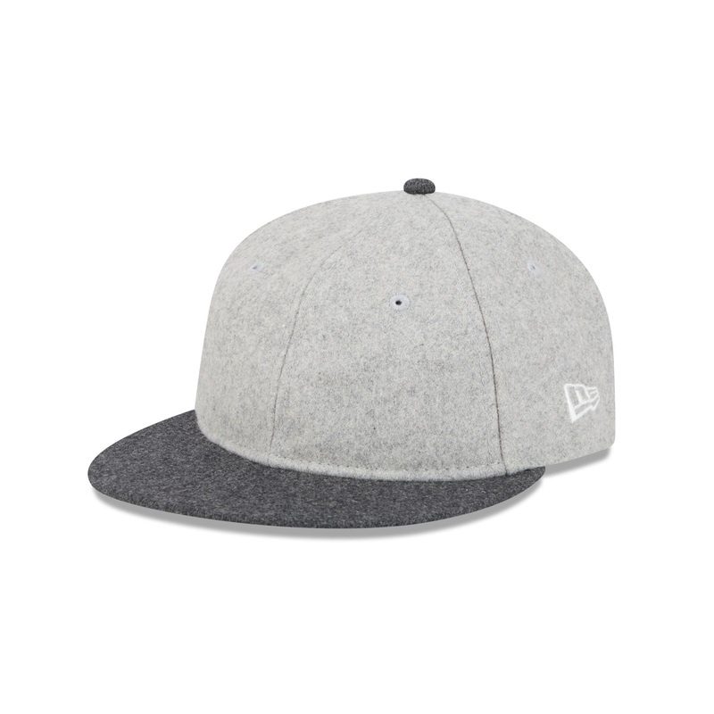 New Era Cap Heather Gray Melton Wool Retro Crown 59FIFTY Fitted Hat 7
