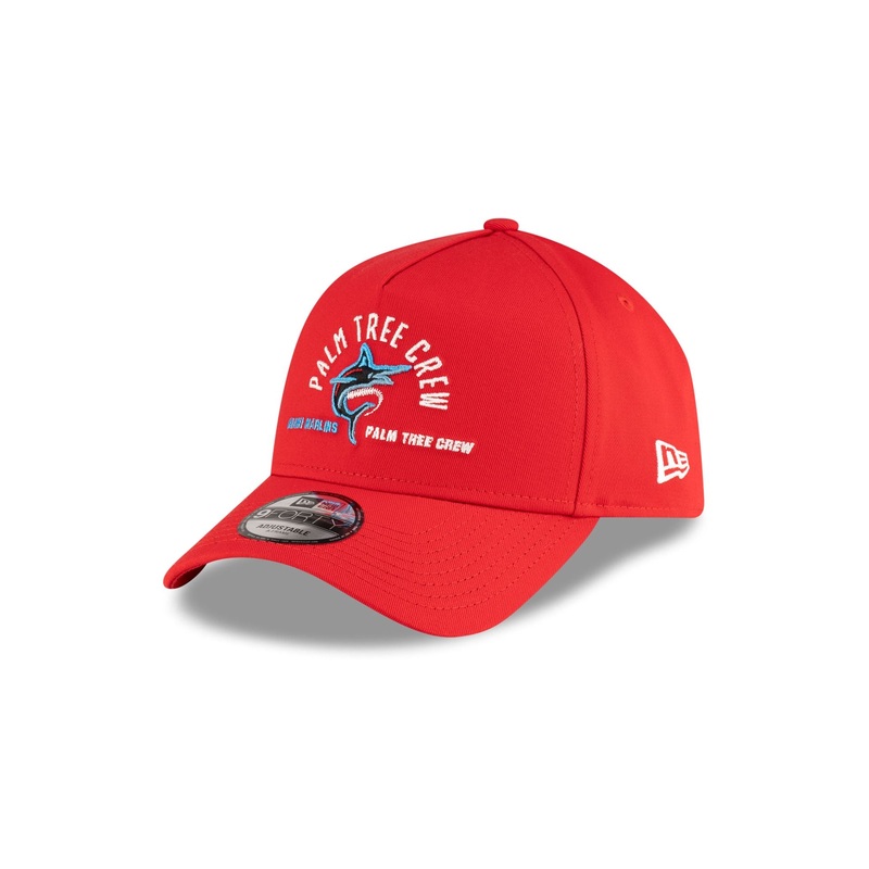 Palm Tree Crew x Miami Marlins Red 9FORTY A-Frame Snapback Hat One Size