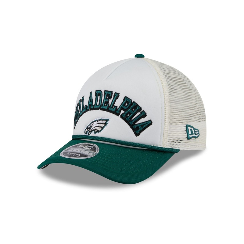 Philadelphia Eagles Chrome Arch 9FORTY M-Crown A-Frame Trucker Hat One Size