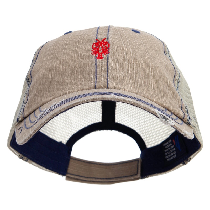Red Lobster Embroidered Low Profile Special Cotton Mesh Cap Khaki One Size