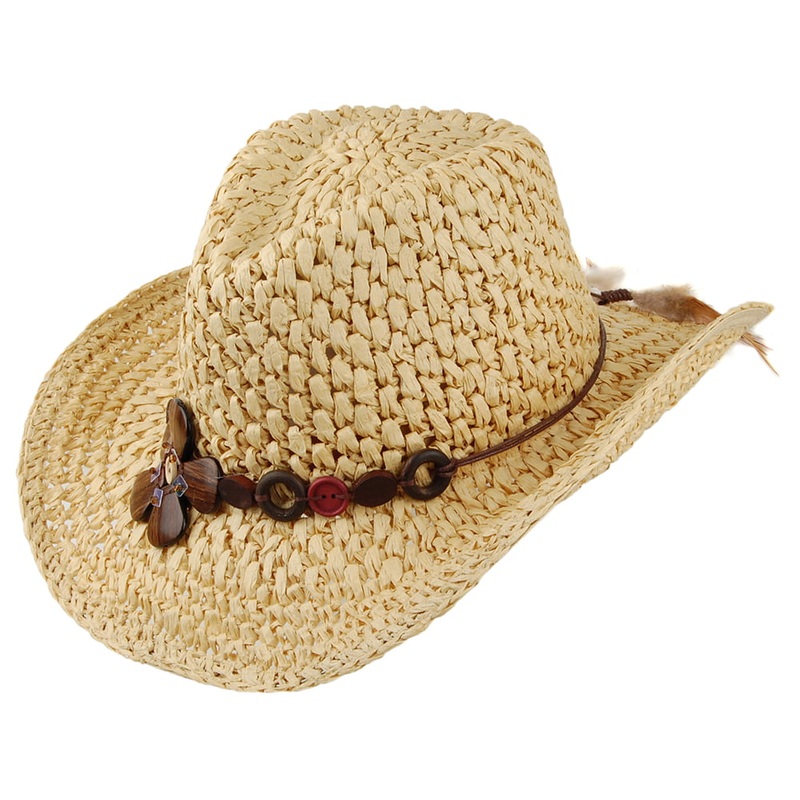 Scala Hats Prairie Crocheted Toyo Shapeable Cowboy Hat – Natural 1-Size