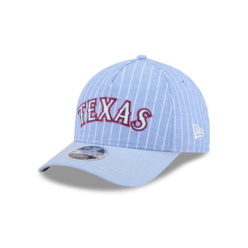 Texas Rangers Pinstripe Linen 9FORTY M-Crown A-Frame Snapback Hat One Size
