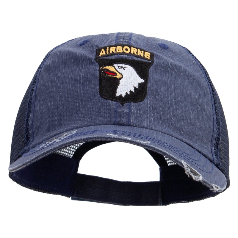 101st Airborne Division Embroidered Low Profile Special Cotton Mesh Cap Navy One Size