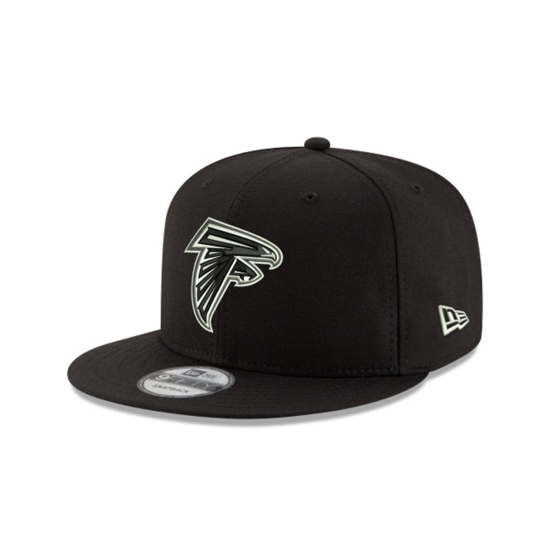 Atlanta Falcons Black and White 9FIFTY Snapback Hat One Size
