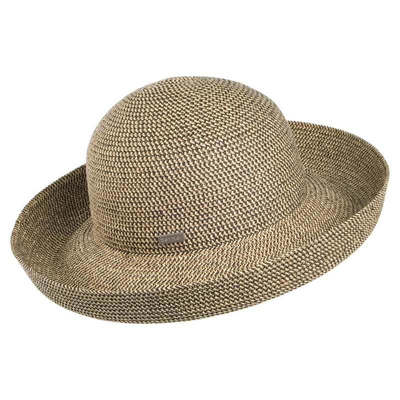 Betmar Hats Classic Roll Up Sun Hat – Natural-Black 1-Size