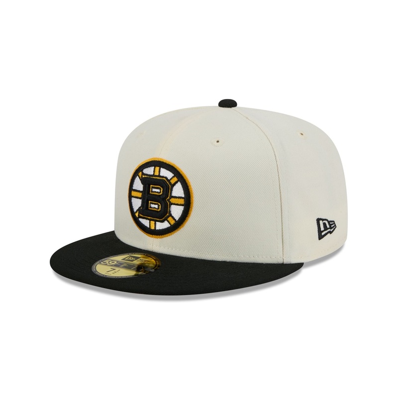 Boston Bruins Chrome White 59FIFTY Fitted Hat 7