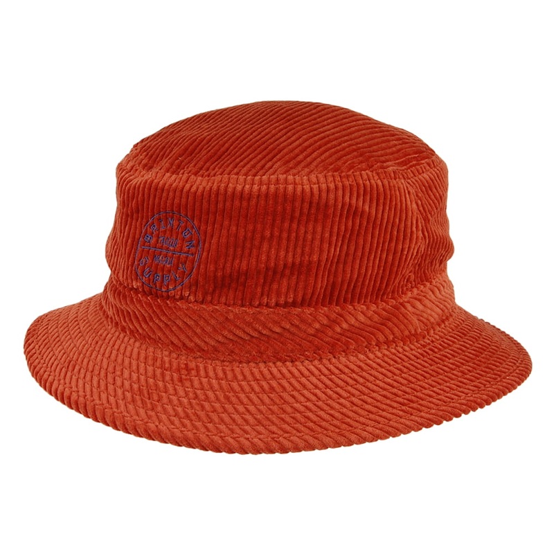Brixton Hats Oath Corduroy Bucket Hat – Rust Small-56cm