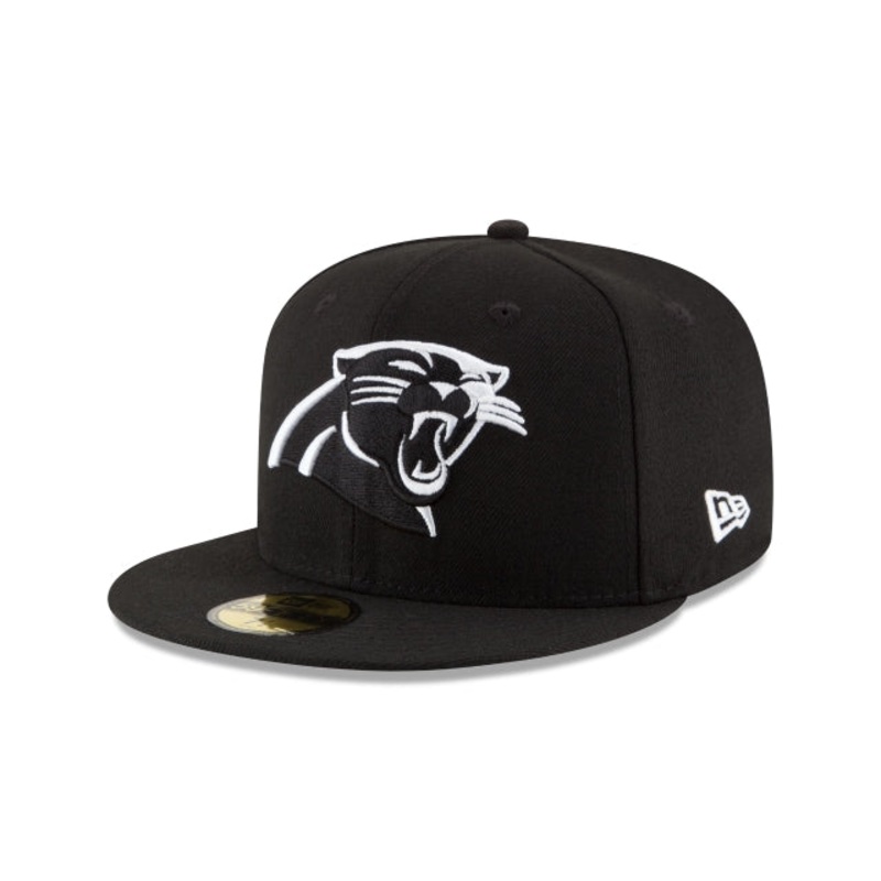 Carolina Panthers Black & White 59FIFTY Fitted Hat 6 7/8