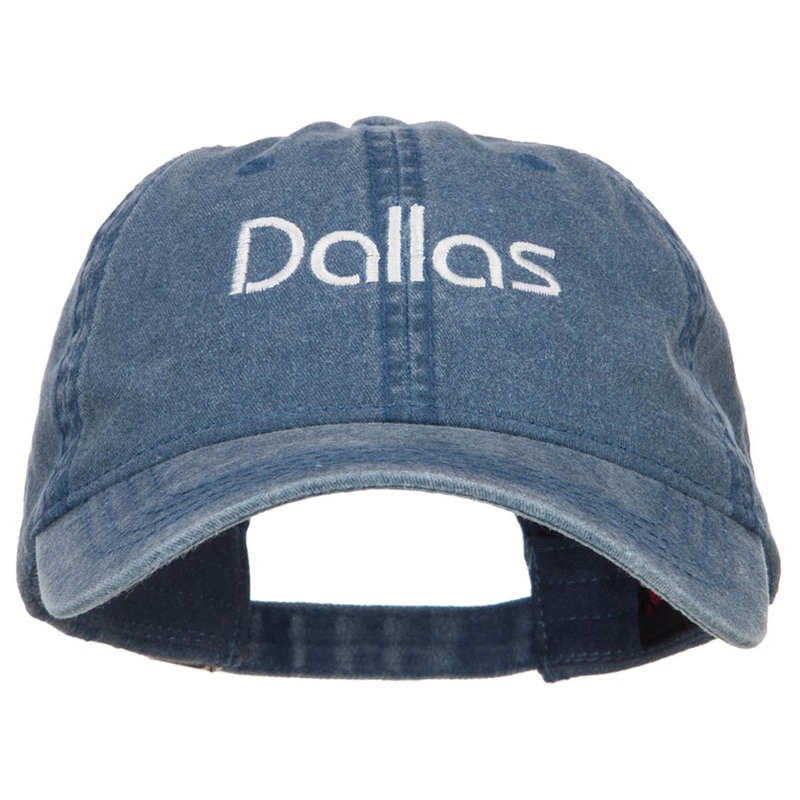 Dallas Embroidered Washed Buckled Cap Navy One Size