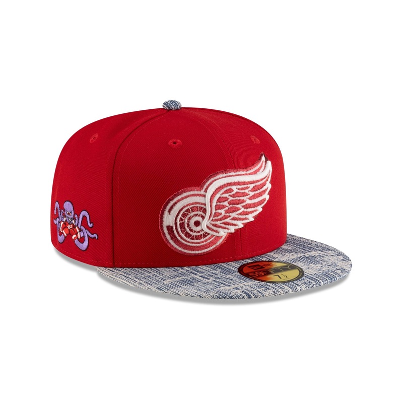 Detroit Red Wings Scarlet Denim Glow 59FIFTY Fitted Hat 7