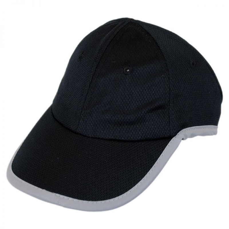 Genie Reflective Open Back Ponytail Baseball Cap BLACK ADJUSTABLE