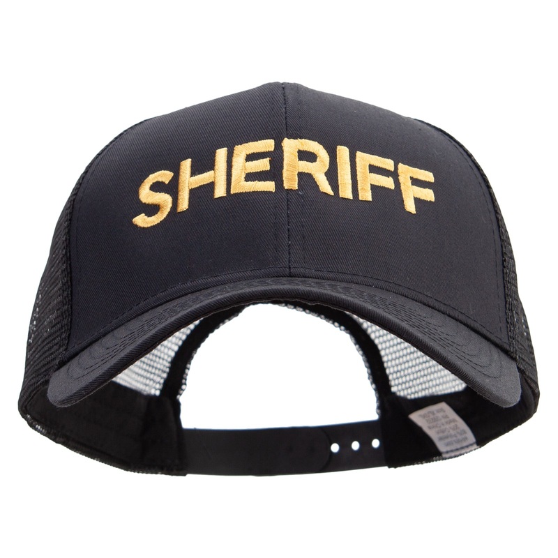 SHERIFF Embroidered Big Size Solid Cotton Twill High Profile Mesh Prostyle Cap Black XL-3XL