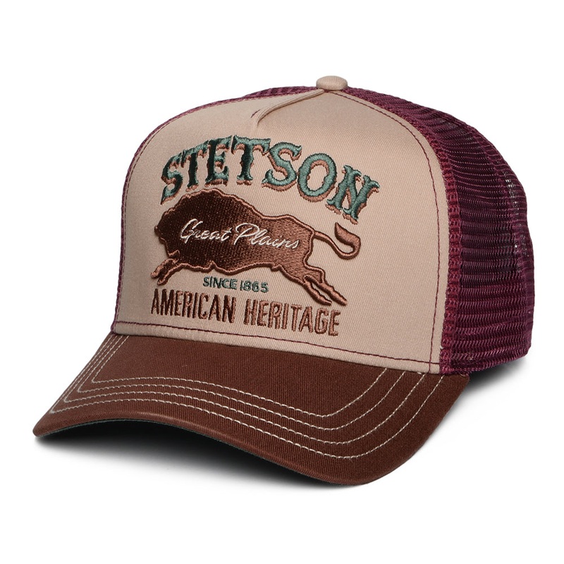 Stetson Hats Great Plains Trucker Cap – Brown-Wine Adjustable