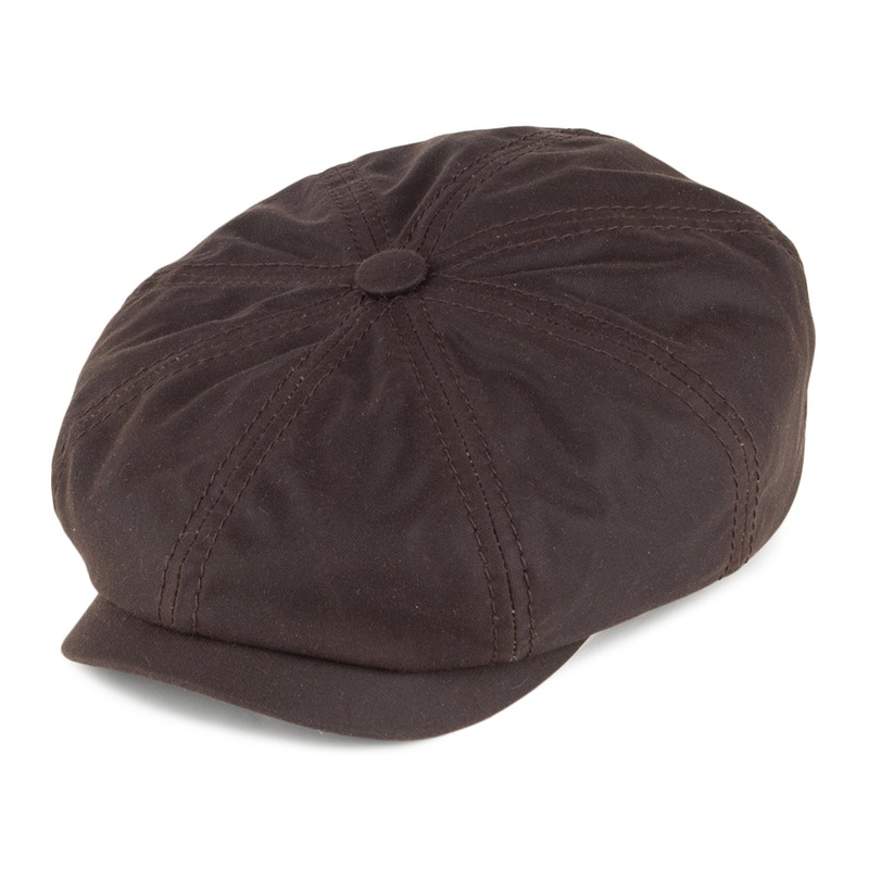 Stetson Hats Hatteras Waxed Cotton Newsboy Cap – Brown S