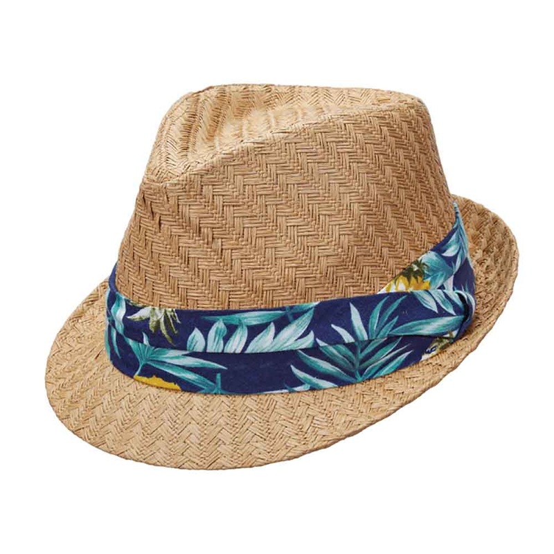 Acapulco Straw Fedora with 2-Pleat Band – Dorfman Pacific Hats Tan X-Large (61 cm)