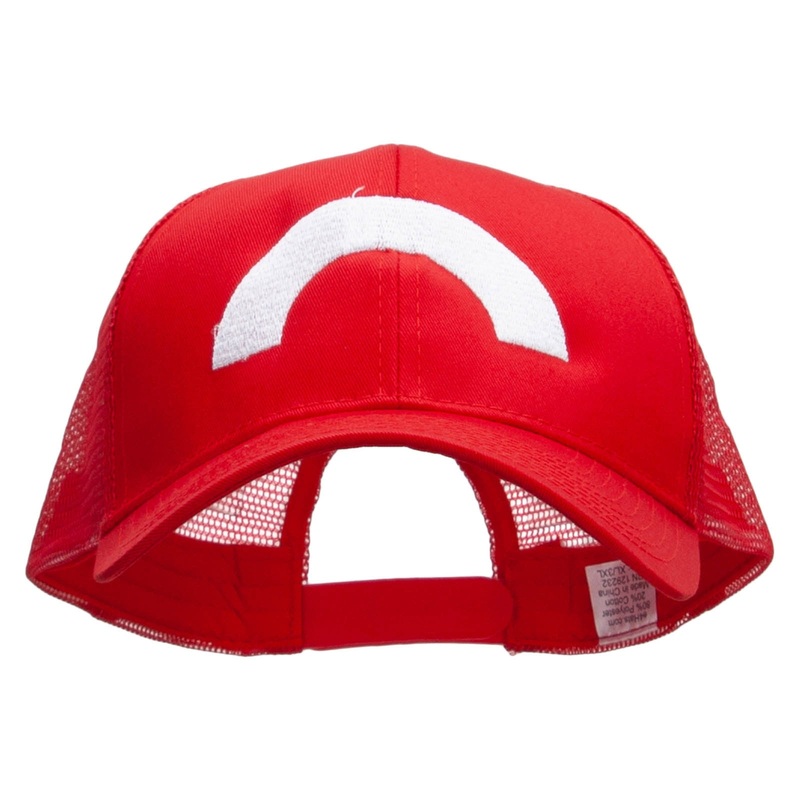 Ash Ketchum XY Series Embroidered Big Size Solid Cotton Twill High Profile Mesh Pro Style Cap Red XL-3XL