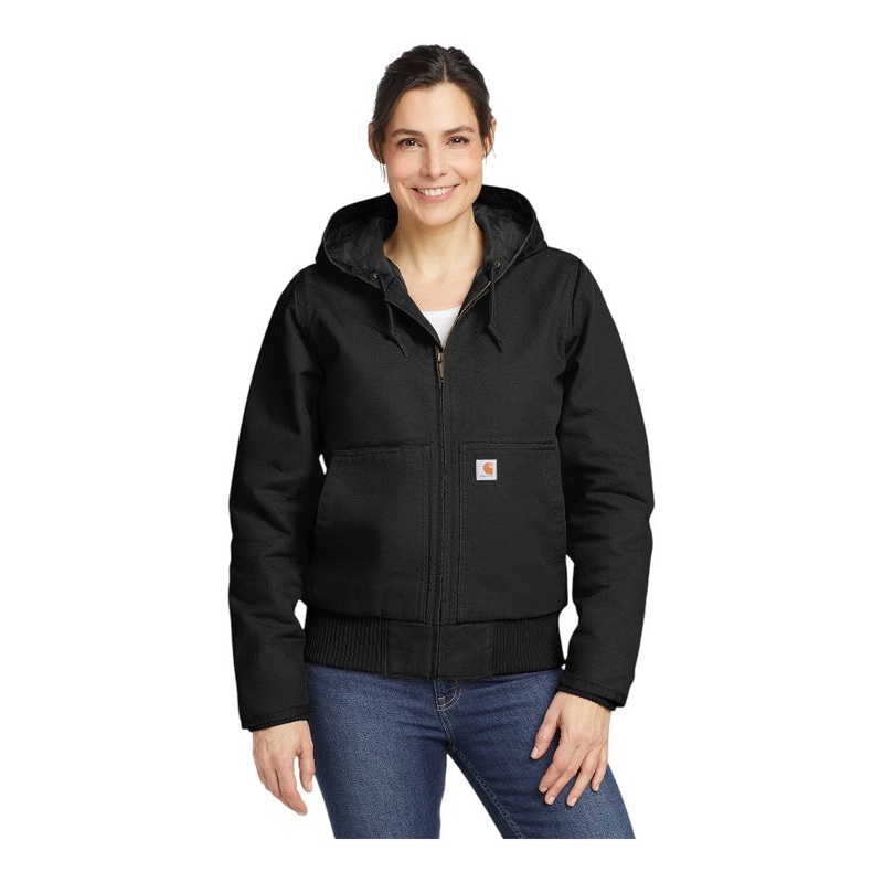 Carhartt CT104053 Womens Washed Duck Active Jac Black XS