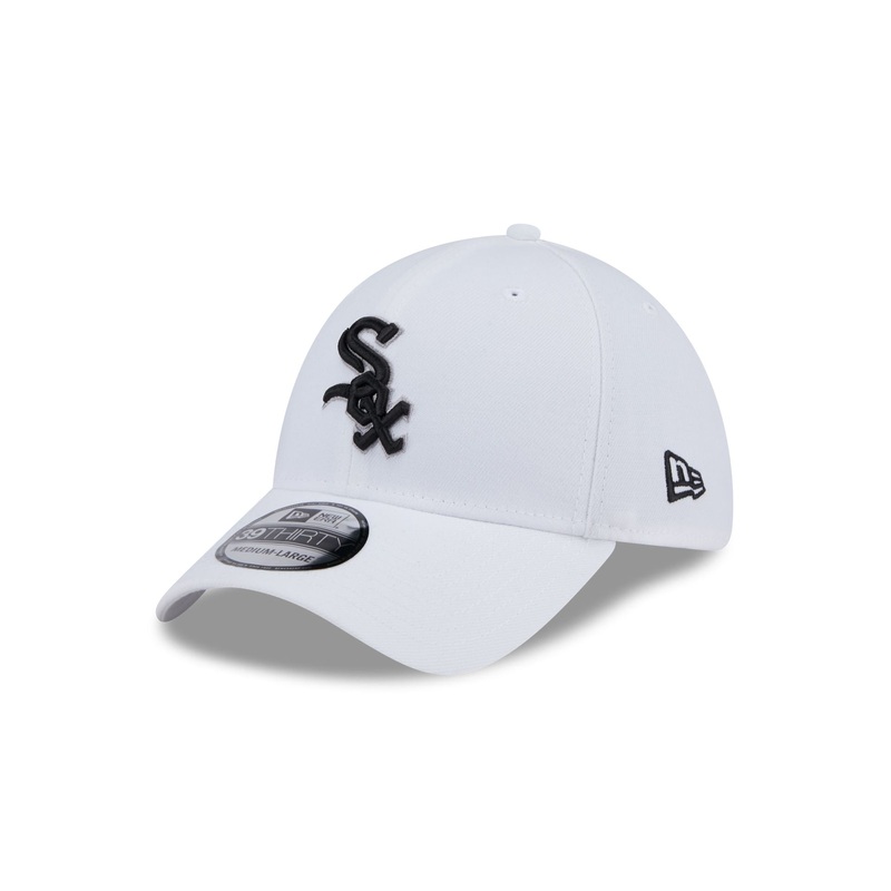 Chicago White Sox Optic White 39THIRTY Stretch Fit Hat S/M