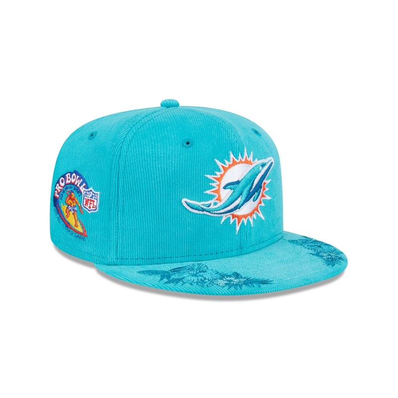 Just Caps Floral Corduroy Miami Dolphins 59FIFTY Fitted Hat 7