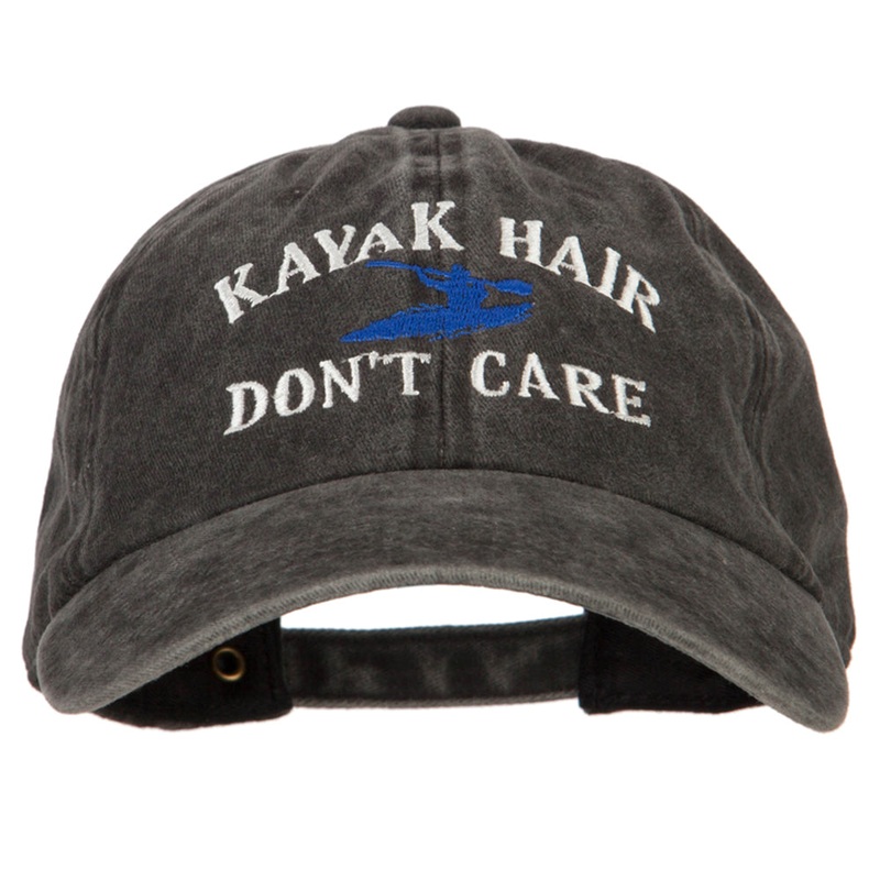Kayak Hair Don’t Care Embroidered Washed Cotton Twill Cap Black One Size