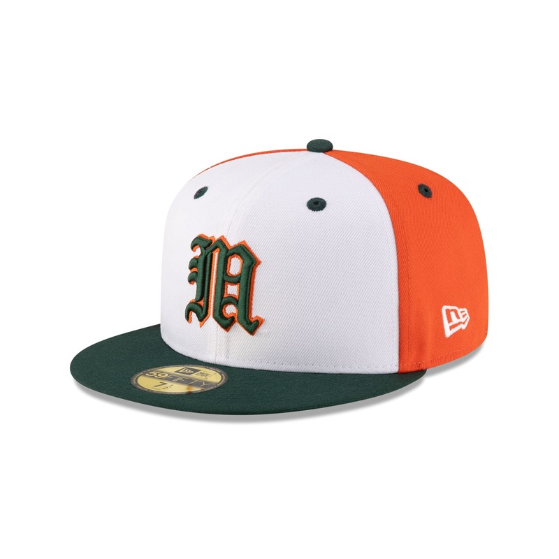Miami Hurricanes Chrome Block 59FIFTY Fitted Hat 7