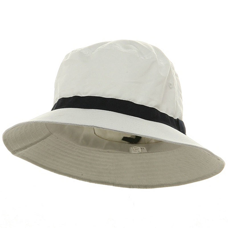 Oversized Water Repellent Brushed Golf Hat White Navy XL