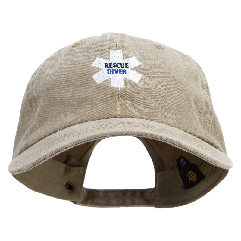 Rescue Diver Embroidered Cotton Twill Premium Pigment Dyed Cap Khaki One Size
