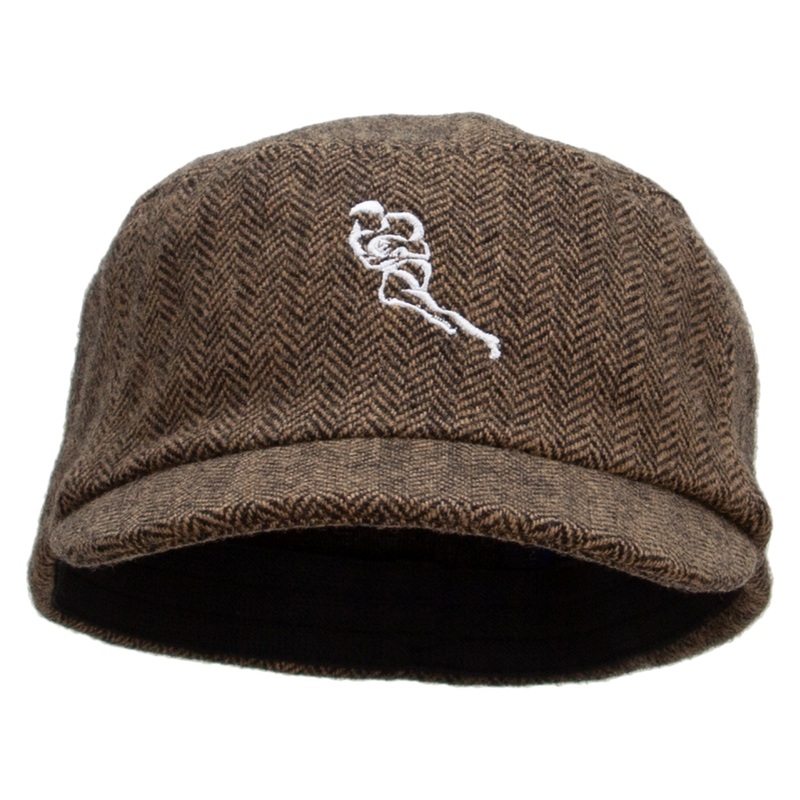 Rugby Player Running Wool Fashion Fitted Engineer Cap Brown One Size