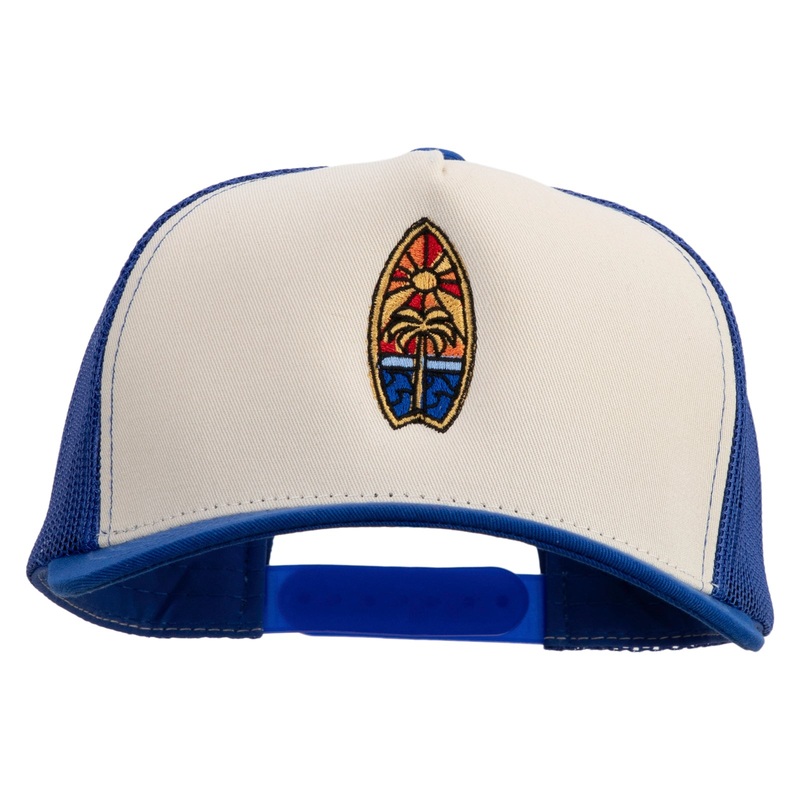Surf Board Mural Embroidered Premium Pro Style 5 Panels Mesh Cap Royal Stone Royal One Size