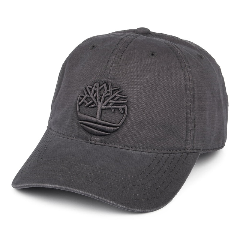 Timberland Hats Soundview Cotton Canvas Baseball Cap – Dark Grey Adjustable
