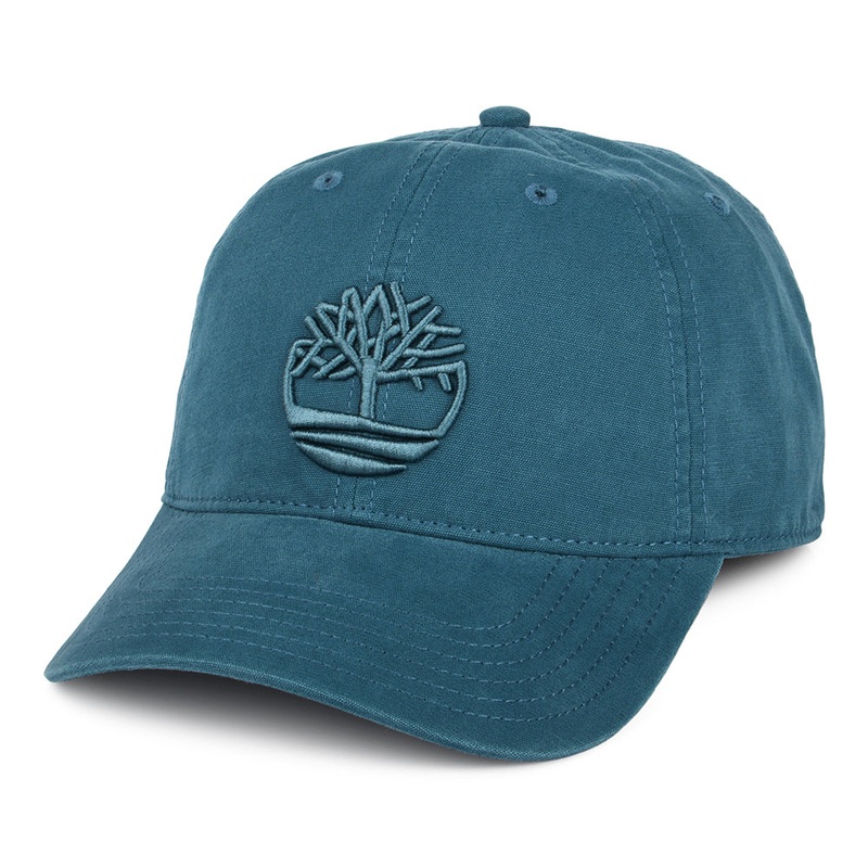 Timberland Hats Soundview Cotton Canvas Baseball Cap – Sea Blue Adjustable