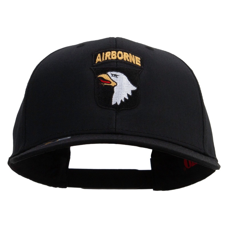 101st Airborne Division Embroidered Solid Cotton Twill Pro Style Cap Black One Size