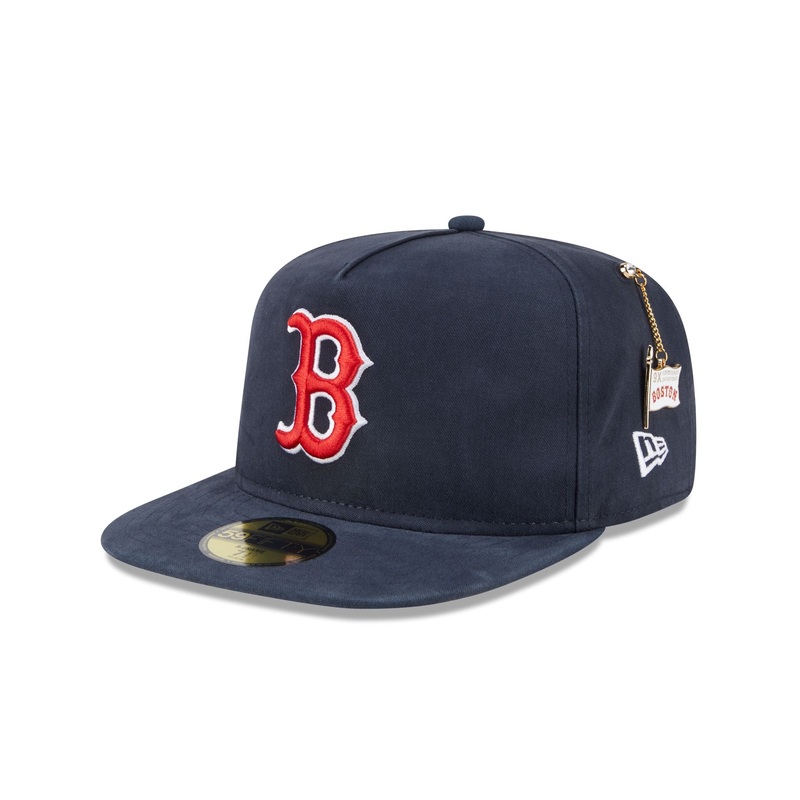 Boston Red Sox Championship Side Flag 59FIFTY A-Frame Fitted Hat 7