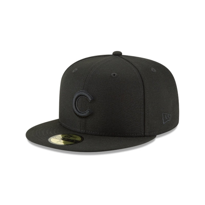 Chicago Cubs Blackout Basic 59FIFTY Fitted Hat 6 7/8