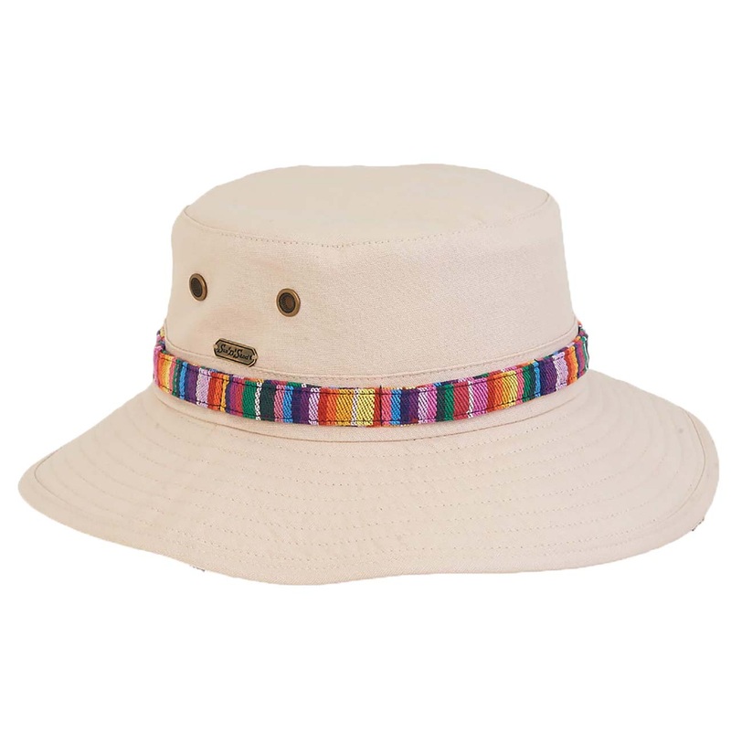 Henley Cotton Canvas Bucket Hat with Tie – Sun ‘N’ Sand Hats Natural OS