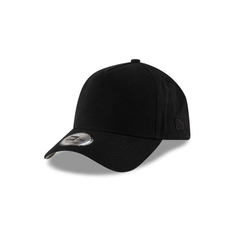 New Era Branded High Twist Black 9FORTY A-Frame Adjustable Hat One Size