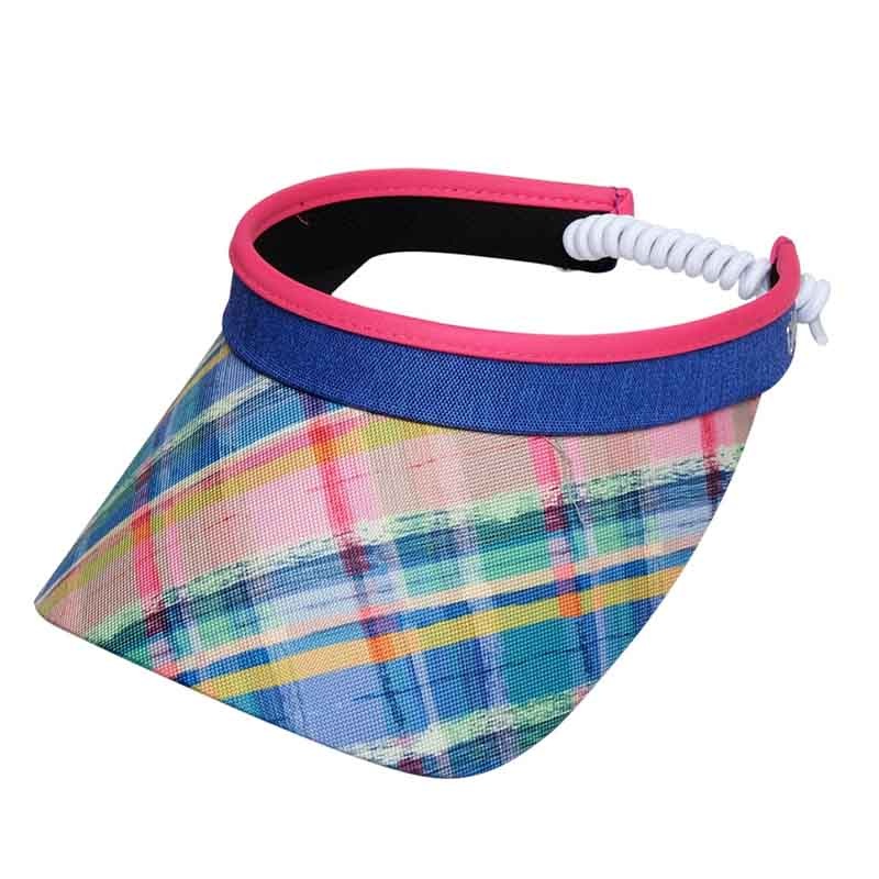 Plaid Sorbet Golf Sun Visor with Coil Lace – GloveIt Golf Hats Blue