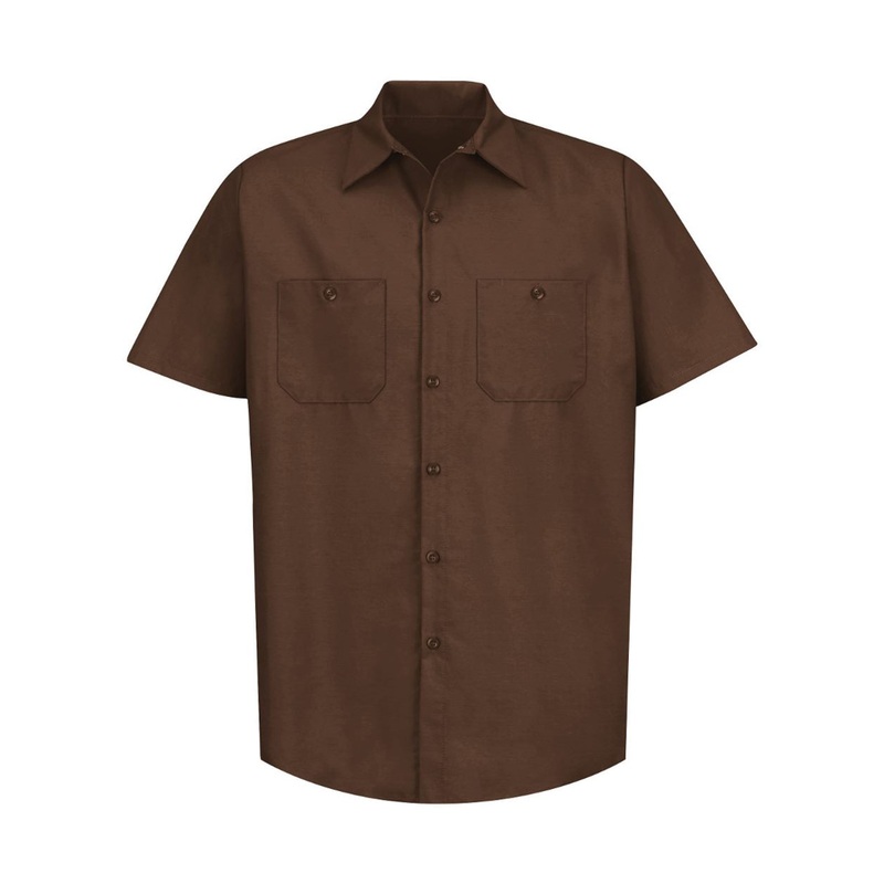 Red Kap SP24 Industrial Short Sleeve Work Shirt – Chocolate Brown Chocolate Brown S