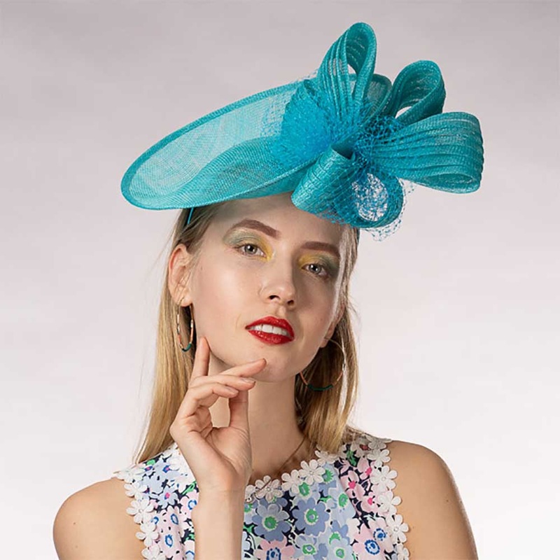 Sideswept Sinamay Cocktail Hat – KaKyCO Turquoise
