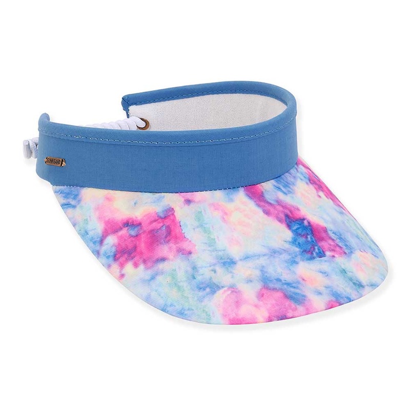 Tie Dye Sun Visor with Coil Closure – Caribbean Joe Hats Blue