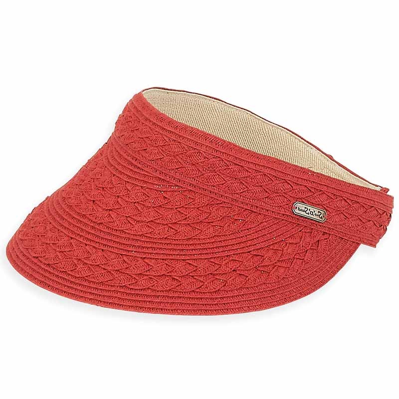 Villa Cross Braid Sun Visor – Sun ‘N’ Sand Hats Red