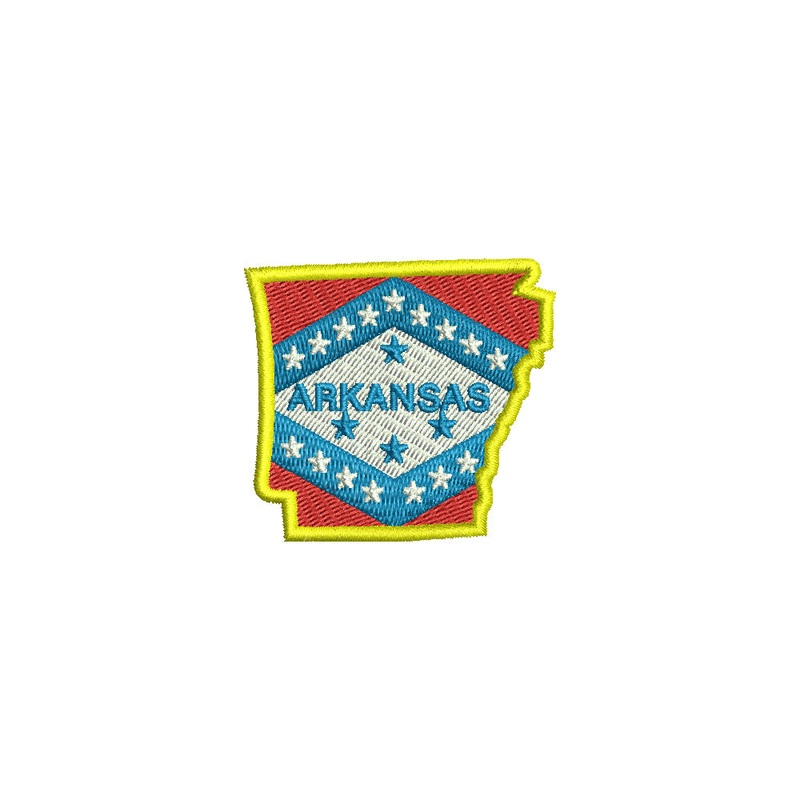 Arkansas State Map Flag Default Title One Size