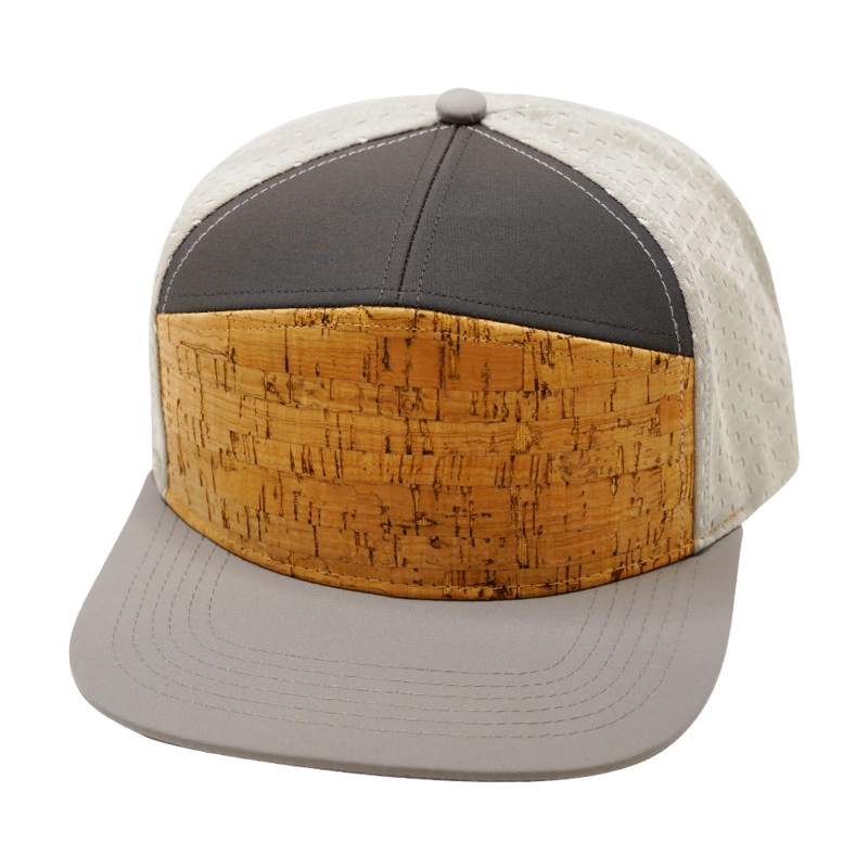Blank – 7 Panel – Cork – Gray / Charcoal (Unisex) – Jersey Mesh
