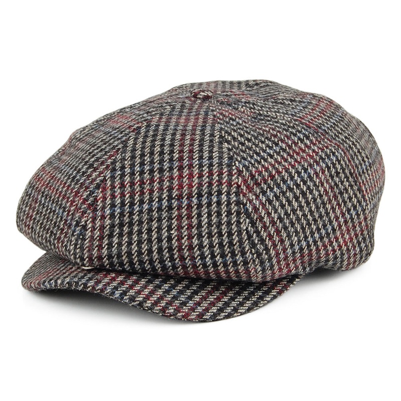 Brixton Hats Brood Houndstooth Adjustable Newsboy Cap – Black-Navy Adjustable