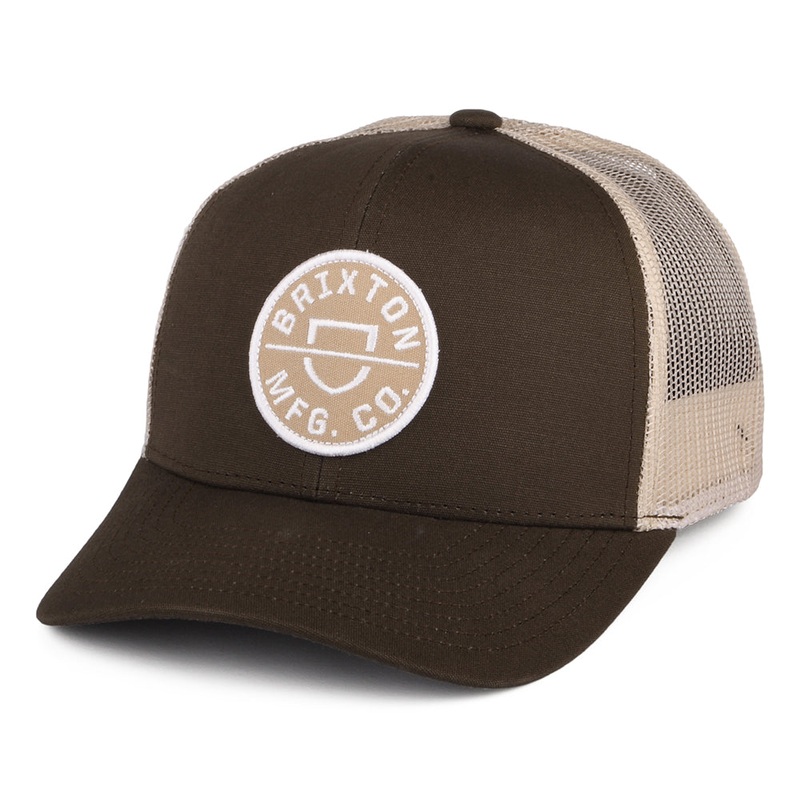Brixton Hats Crest NetPlus MP Trucker Cap – Light Brown-Sand Adjustable