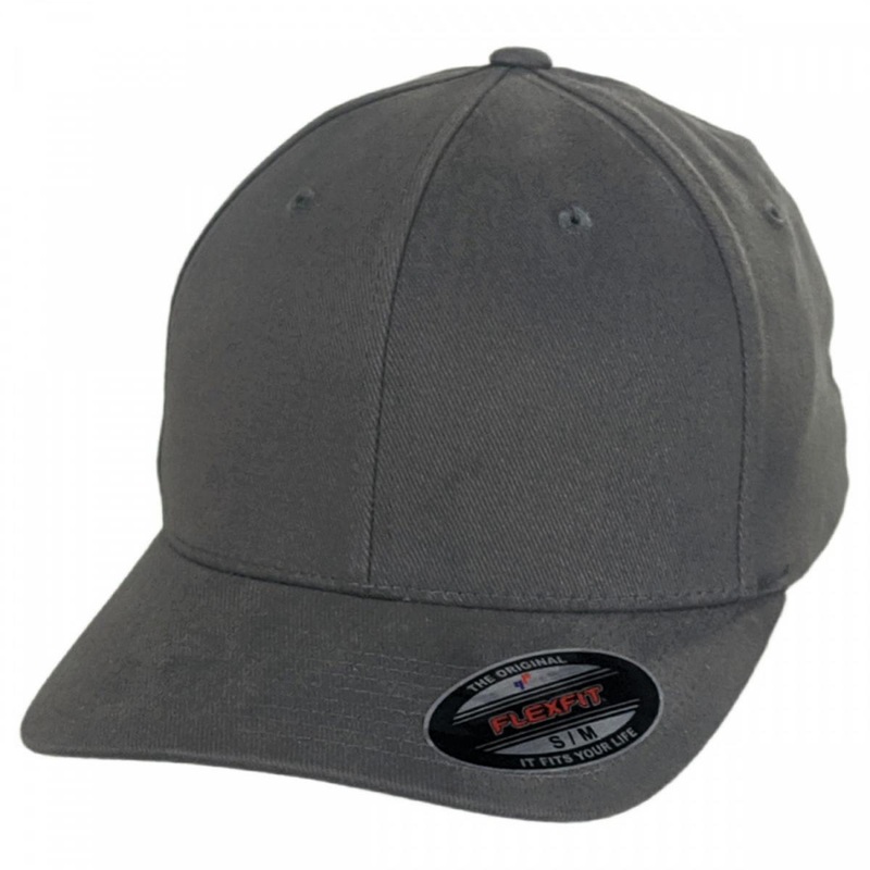 Brushed Cotton Twill MidPro Flexfit Fitted Baseball Cap GREY S/M