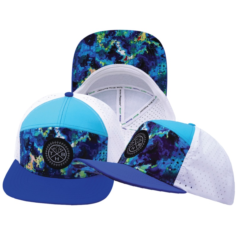 Color Vibes Hat – Flat Bill – Starry Bright – Blue / Neon Green Blue / White