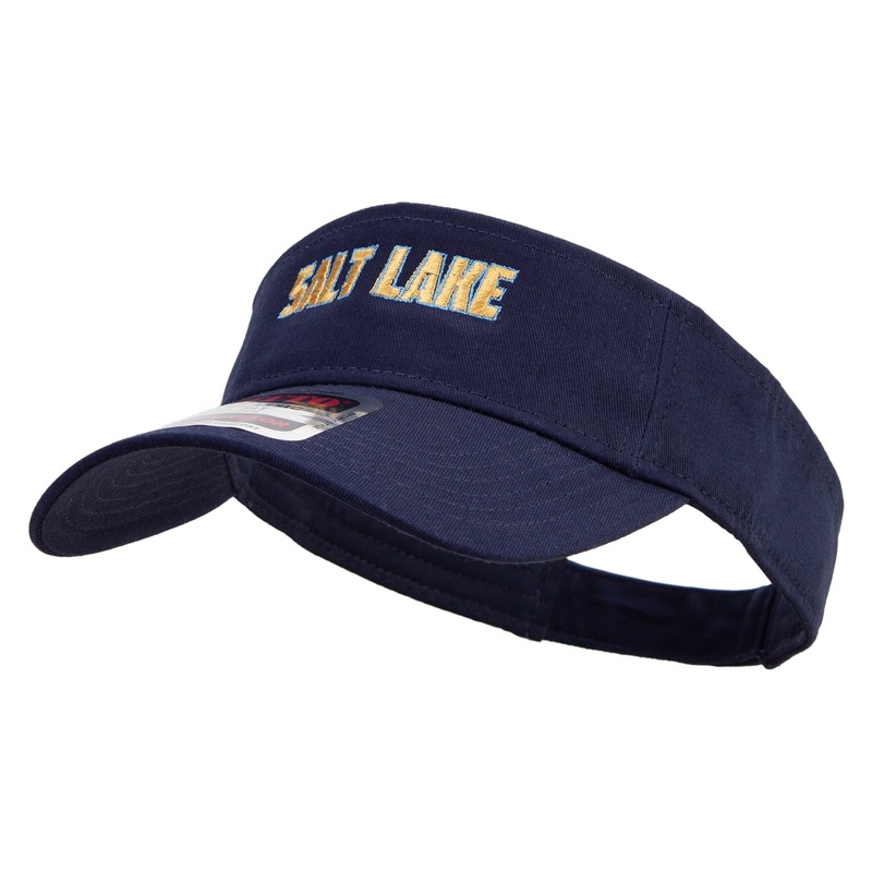 Golden Salt Lake City Embroidered Cotton Twill Sun Visor Navy One Size