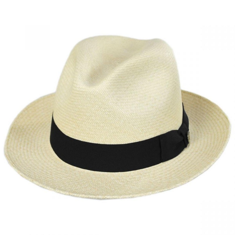 Grade 8 Panama Straw Fedora Hat NATURAL S