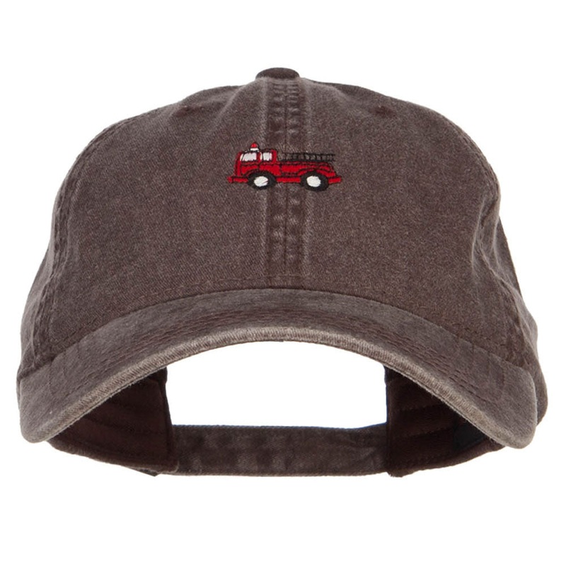 Mini Fire Truck Embroidered Washed Cap Brown One Size